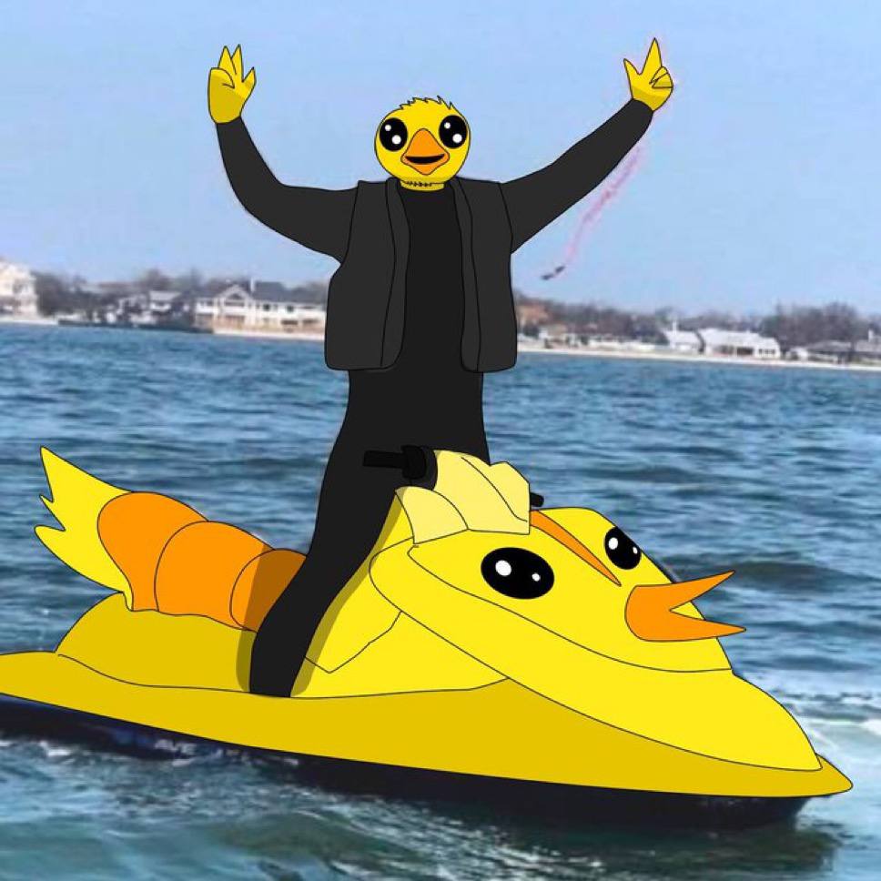 Ducky on jet ski